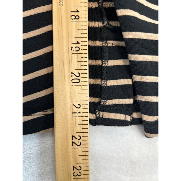 Chicos Zenergy Cardigan Sweater Womens 3 Black Beige Striped Jacket - Picture 5 of 6